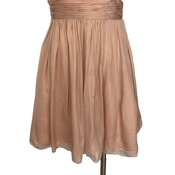 Aidan Mattox V-Neck Dress 4 Champagne Pink Mini Silk - Picture 10 of 12